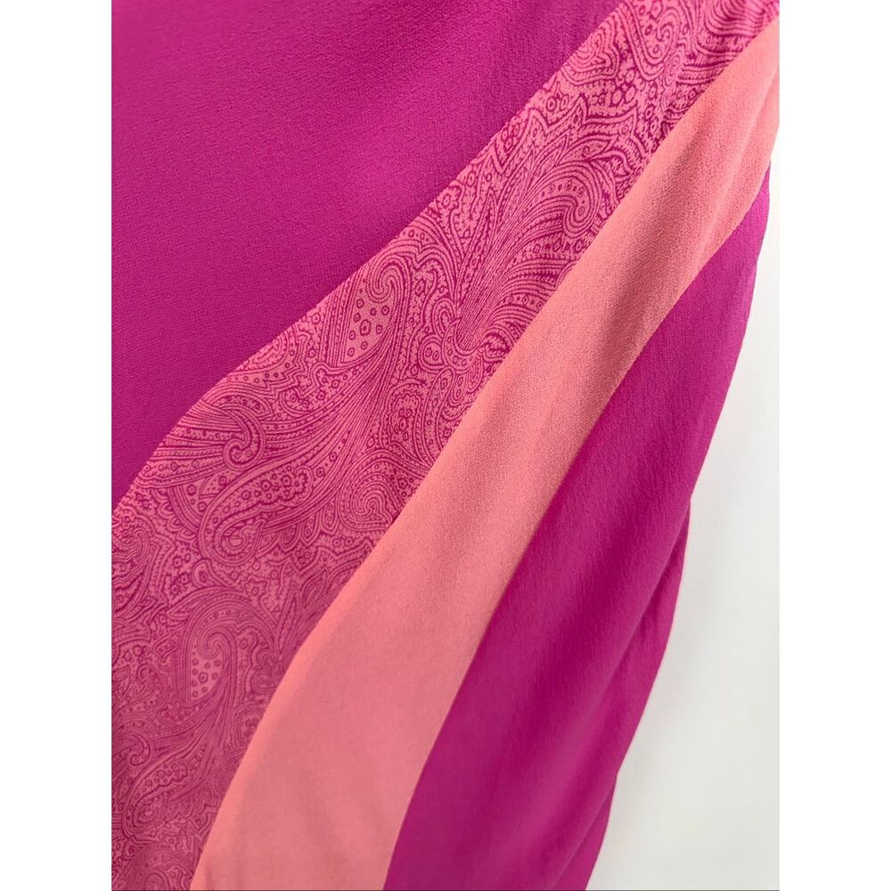 Express Women’s Vintage Y2K Pink Silk One Shoulder Slip Asymmetrical Hem Paisley - Picture 7 of 12